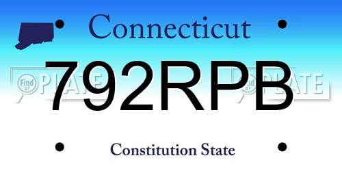 792RPB Connecticut License Plate