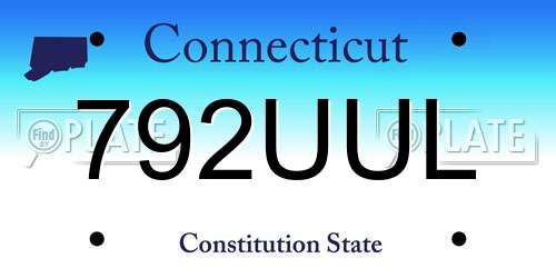 792UUL Connecticut License Plate