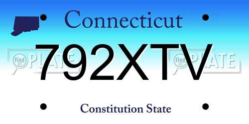 792XTV Connecticut License Plate