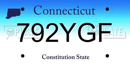 792YGF Connecticut License Plate