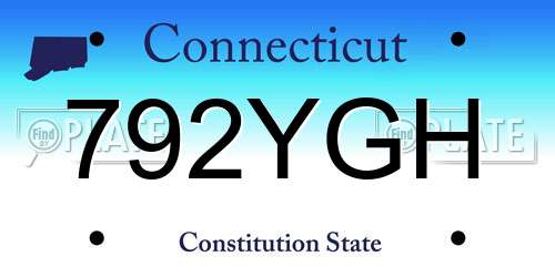 792YGH Connecticut License Plate