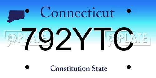 792YTC Connecticut License Plate