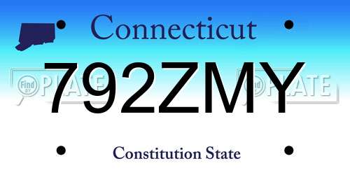 792ZMY Connecticut License Plate