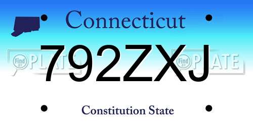 792ZXJ Connecticut License Plate