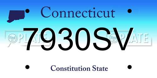 7930SV Connecticut License Plate