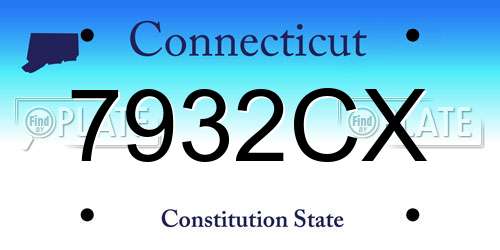 7932CX Connecticut License Plate