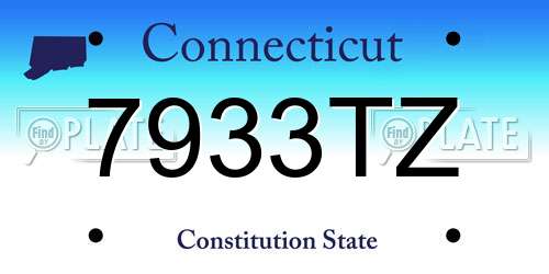 7933TZ Connecticut License Plate