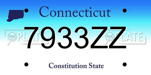 7933ZZ Connecticut License Plate