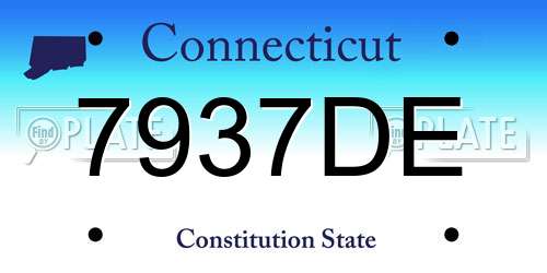 7937DE Connecticut License Plate