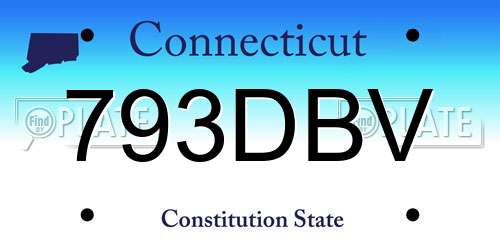 793DBV Connecticut License Plate