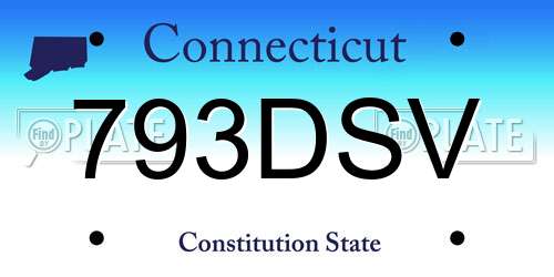 793DSV Connecticut License Plate
