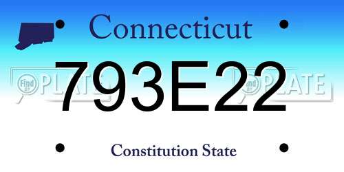 793E22 Connecticut License Plate