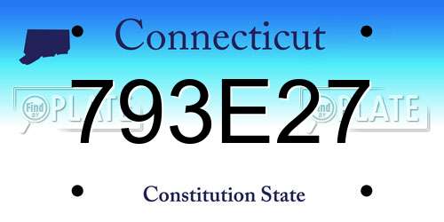 793E27 Connecticut License Plate
