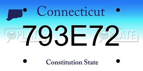 793E72 Connecticut License Plate