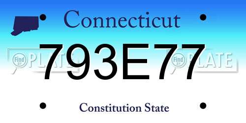 793E77 Connecticut License Plate