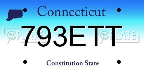 793ETT Connecticut License Plate