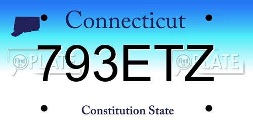 793ETZ Connecticut License Plate