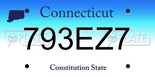 793EZ7 Connecticut License Plate