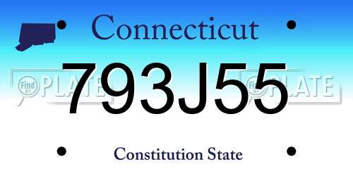 793J55 Connecticut License Plate
