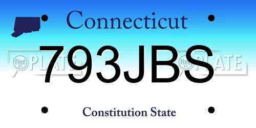 793JBS Connecticut License Plate