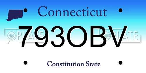 793OBV Connecticut License Plate