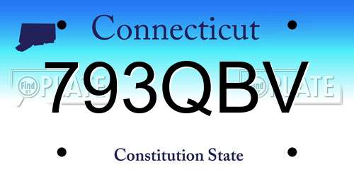 793QBV Connecticut License Plate