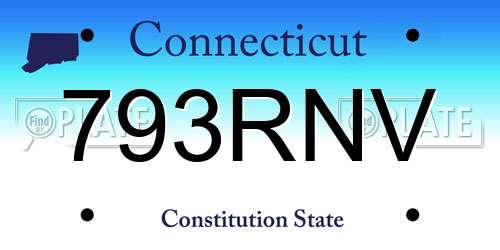 793RNV Connecticut License Plate