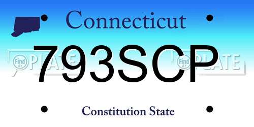 793SCP Connecticut License Plate