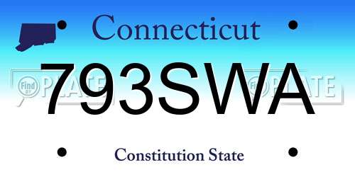 793SWA Connecticut License Plate
