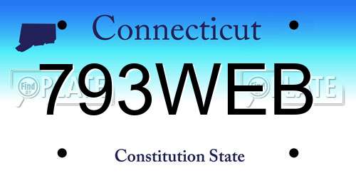 793WEB Connecticut License Plate