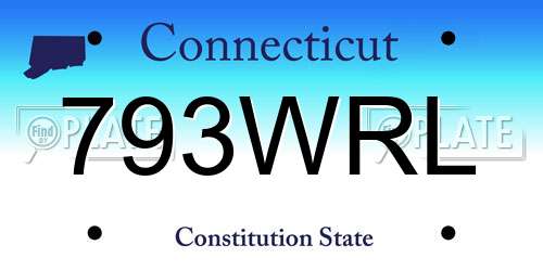 793WRL Connecticut License Plate