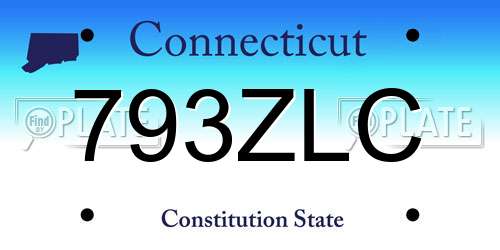 793ZLC Connecticut License Plate