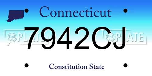7942CJ Connecticut License Plate