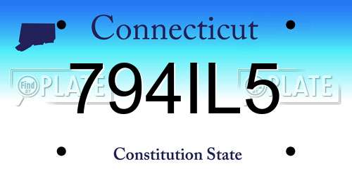 794IL5 Connecticut License Plate