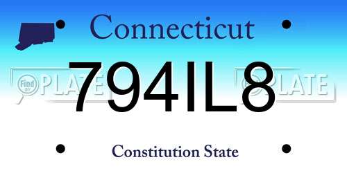 794IL8 Connecticut License Plate
