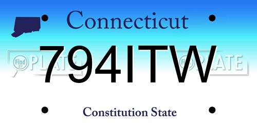 794ITW Connecticut License Plate