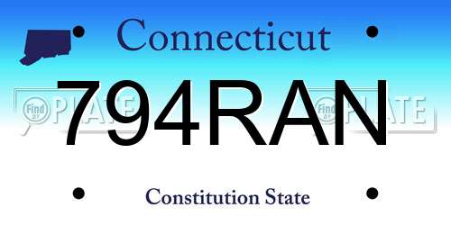 794RAN Connecticut License Plate