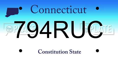 794RUC Connecticut License Plate