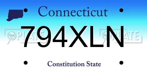 794XLN Connecticut License Plate
