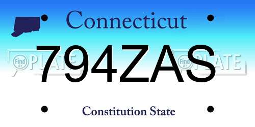 794ZAS Connecticut License Plate