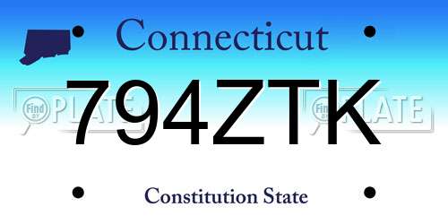 794ZTK Connecticut License Plate