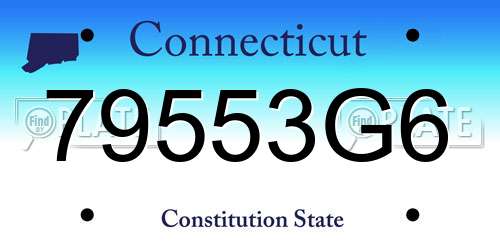 79553G6 Connecticut License Plate