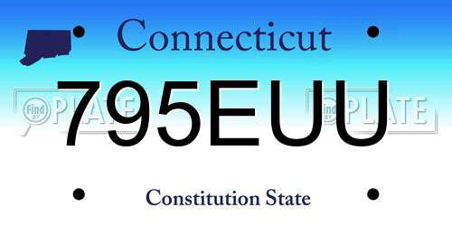 795EUU Connecticut License Plate