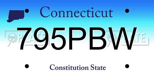 795PBW Connecticut License Plate