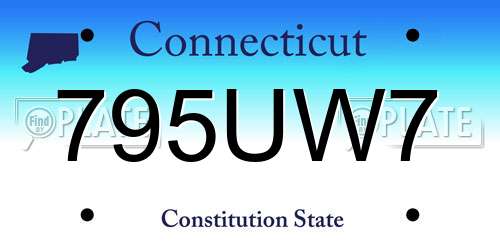 795UW7 Connecticut License Plate