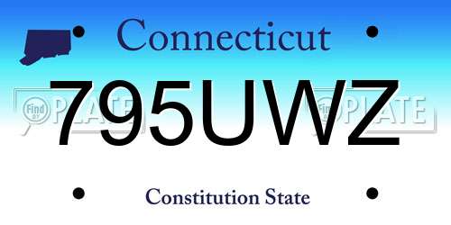 795UWZ Connecticut License Plate