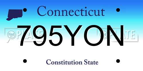 795YON Connecticut License Plate