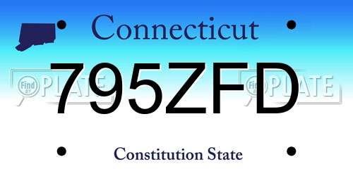 795ZFD Connecticut License Plate