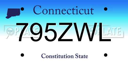 795ZWL Connecticut License Plate