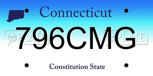 796CMG Connecticut License Plate